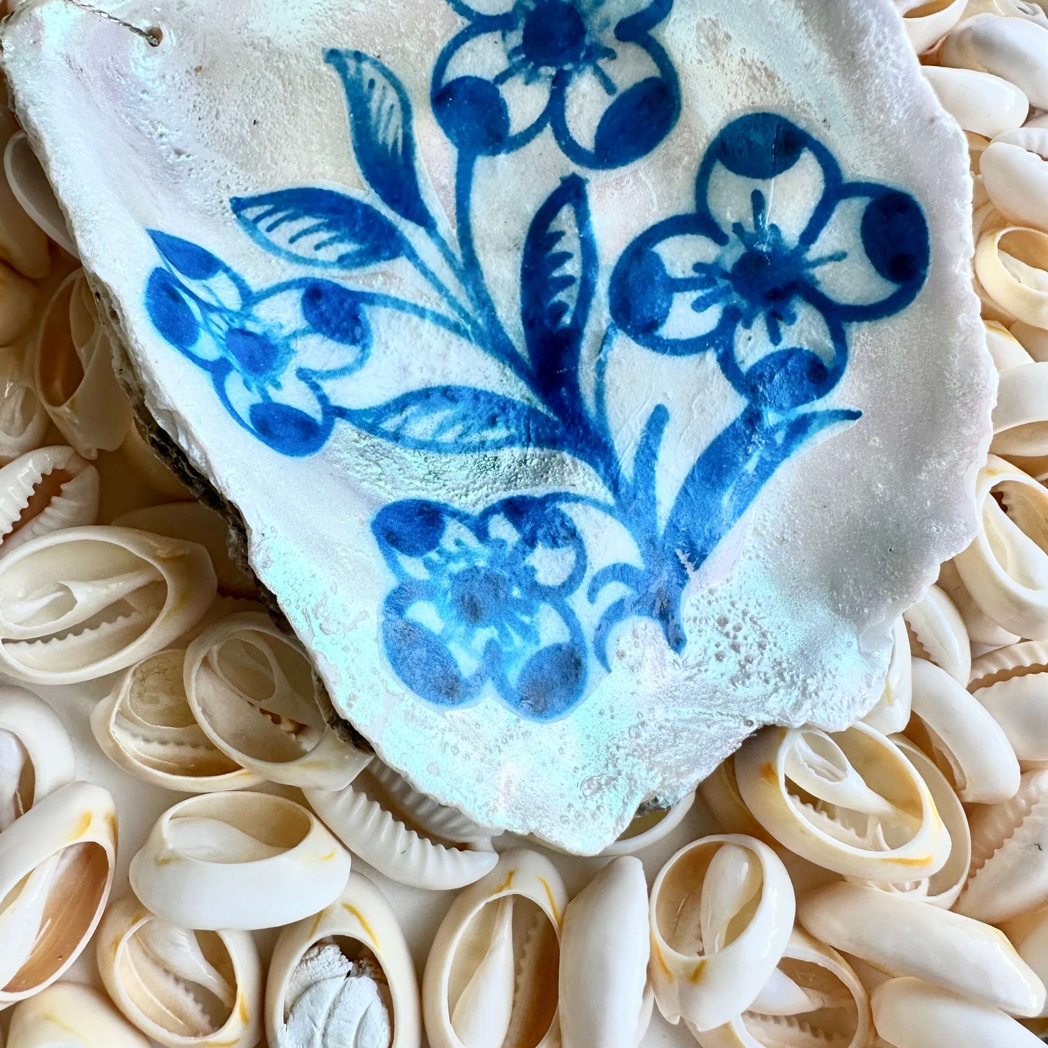 Flor uno "Azulejo-Kollektion": echte Auster-Schale mit Aufhängung 🦪12 Motive