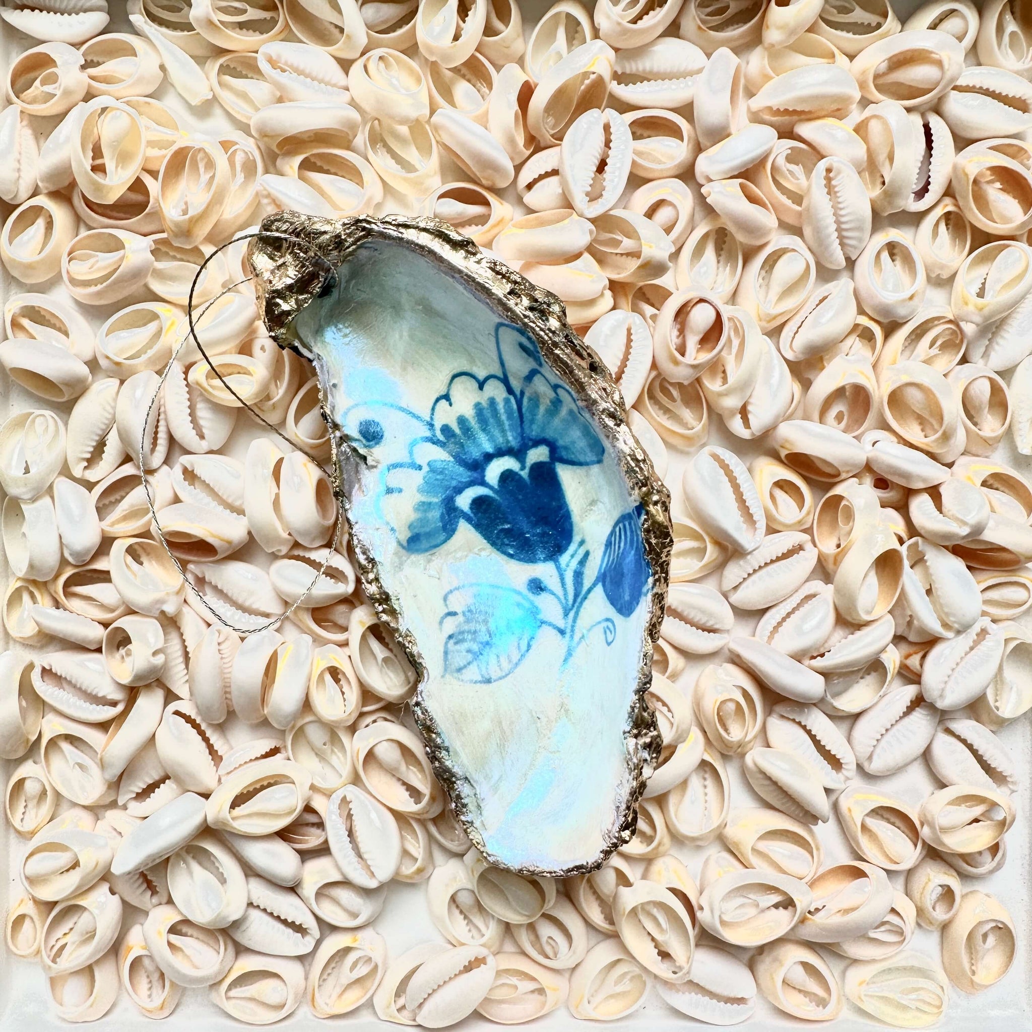 Flor tres "Azulejo-Kollektion": echte Auster-Schale mit Aufhängung 🦪12 Motive