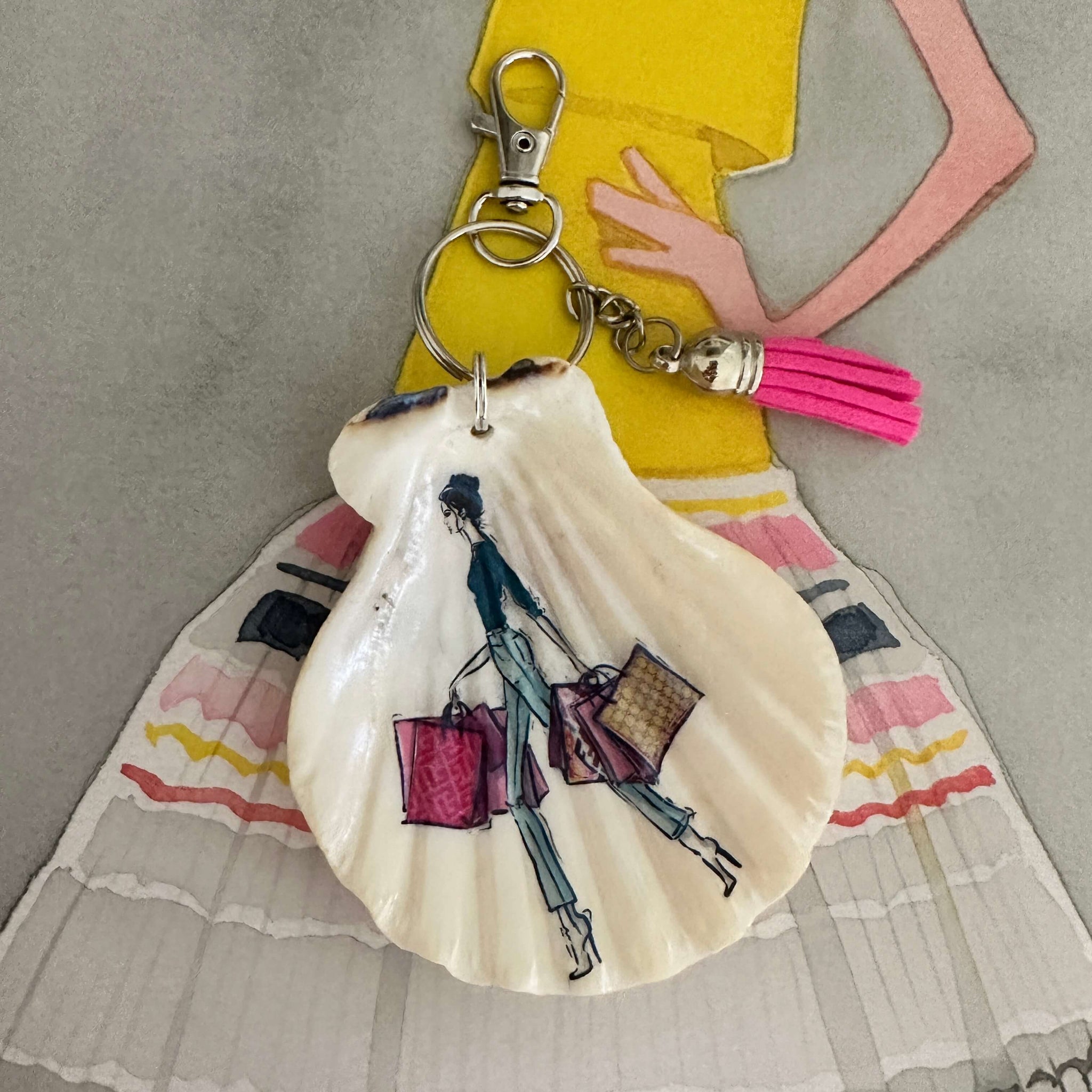 Schlüsselanhänger "Shopping Girl", in zwei Farben