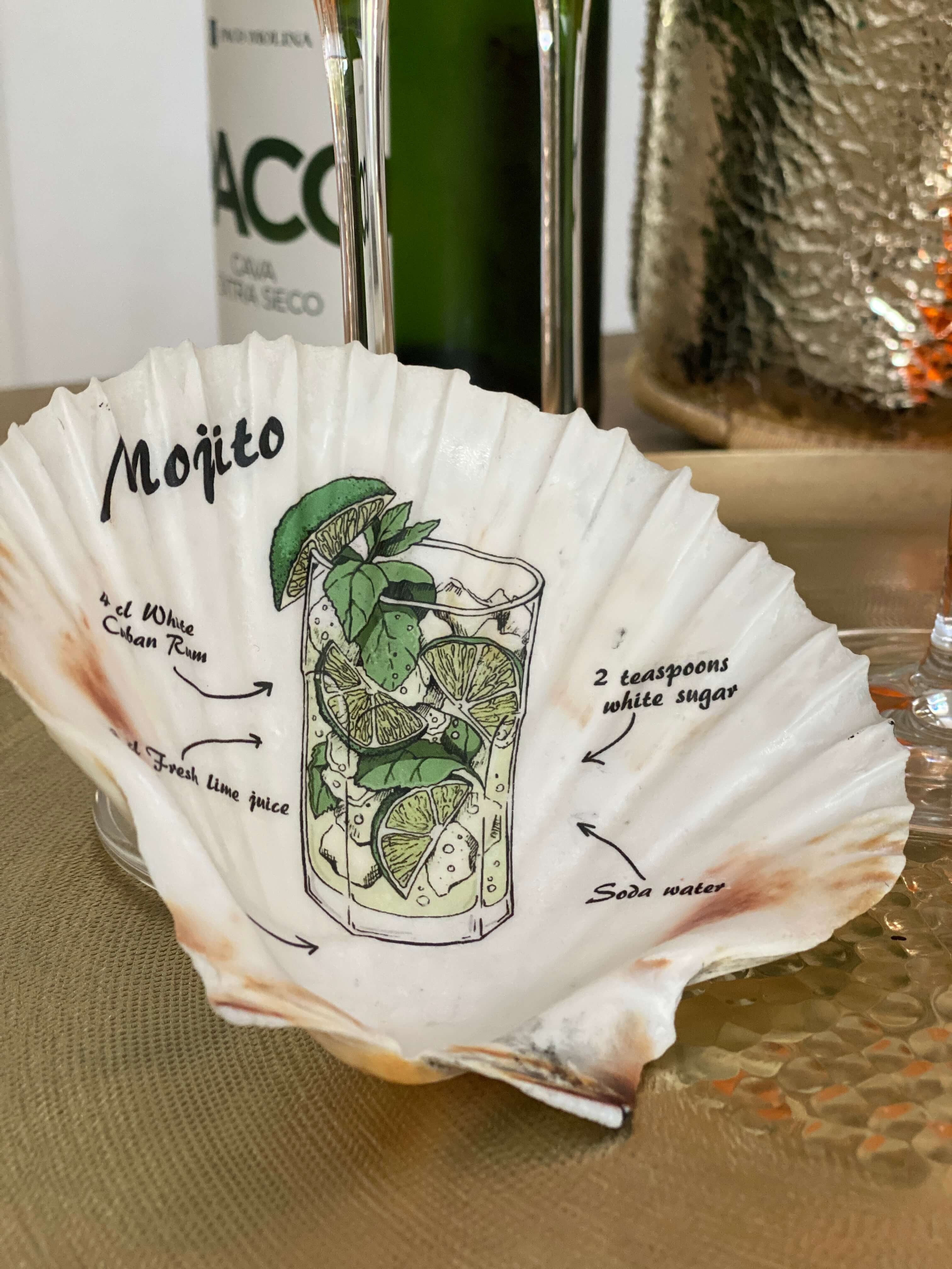 "Cheers my de Cocktail Kollektion: echte Jakobsmuschel Ei-nzigartig