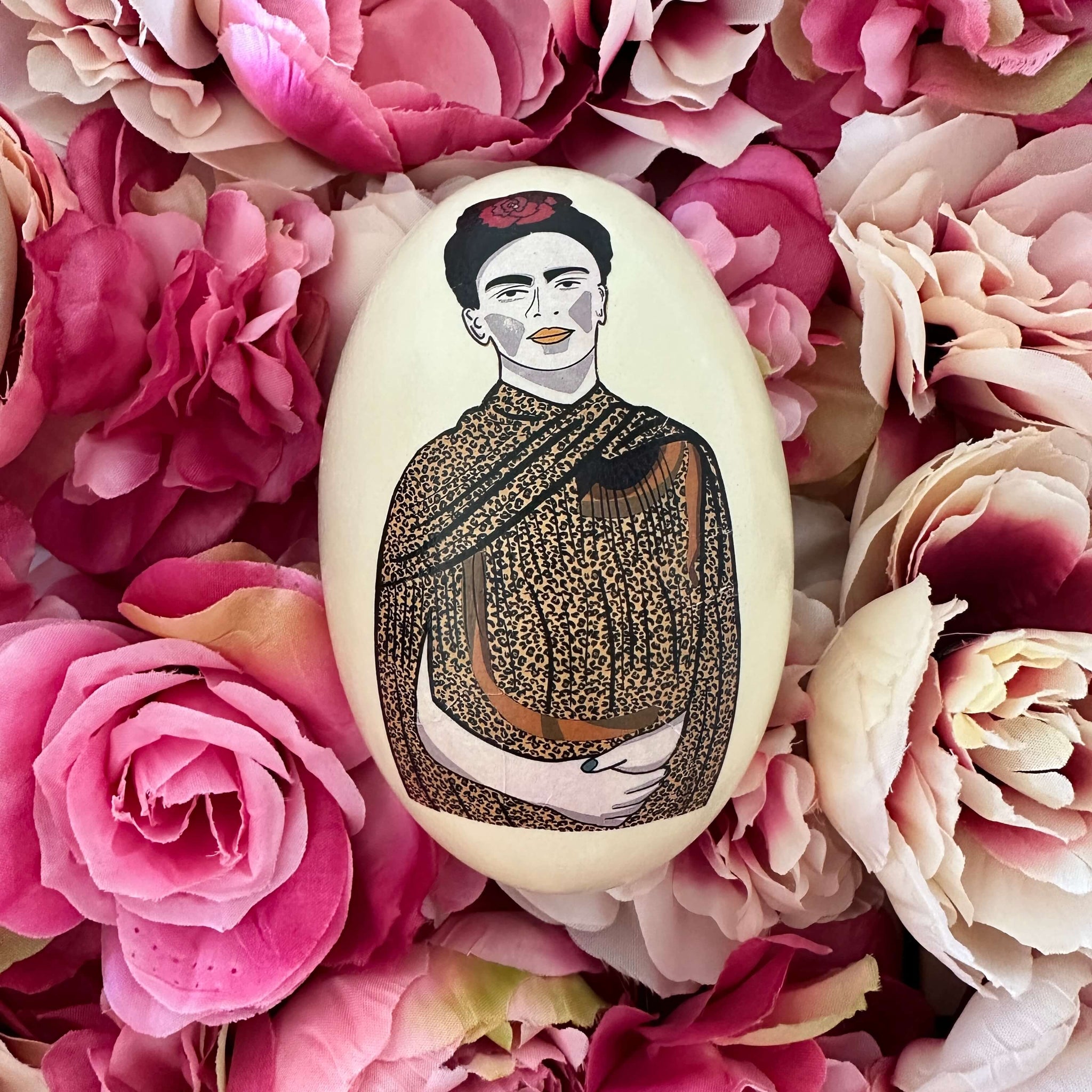 Ei-nzigartig Straußenei Frida Kahlo