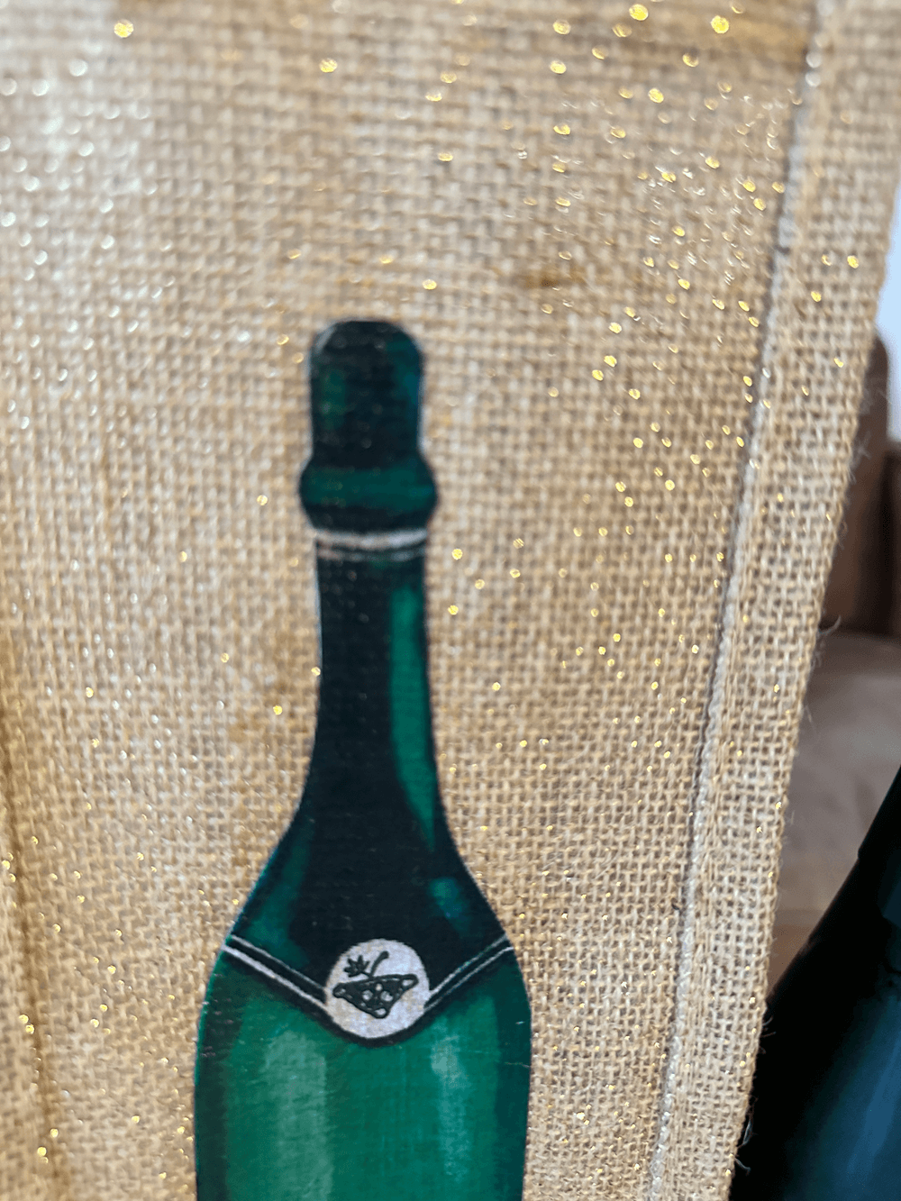 Sekt Geschenktasche aus Jute "Pradacco", Shimmer Jute Bottle Bag