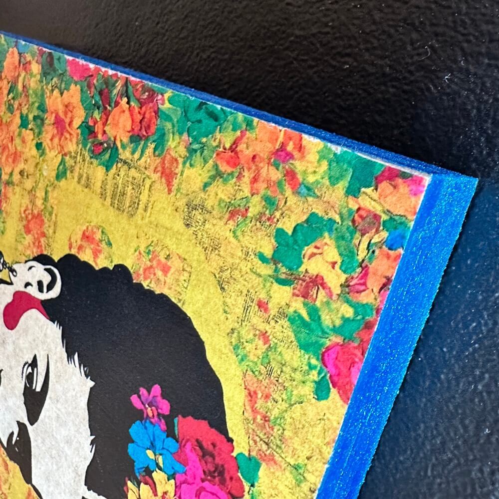 Holzbild ei-nzigartig frida kahlo