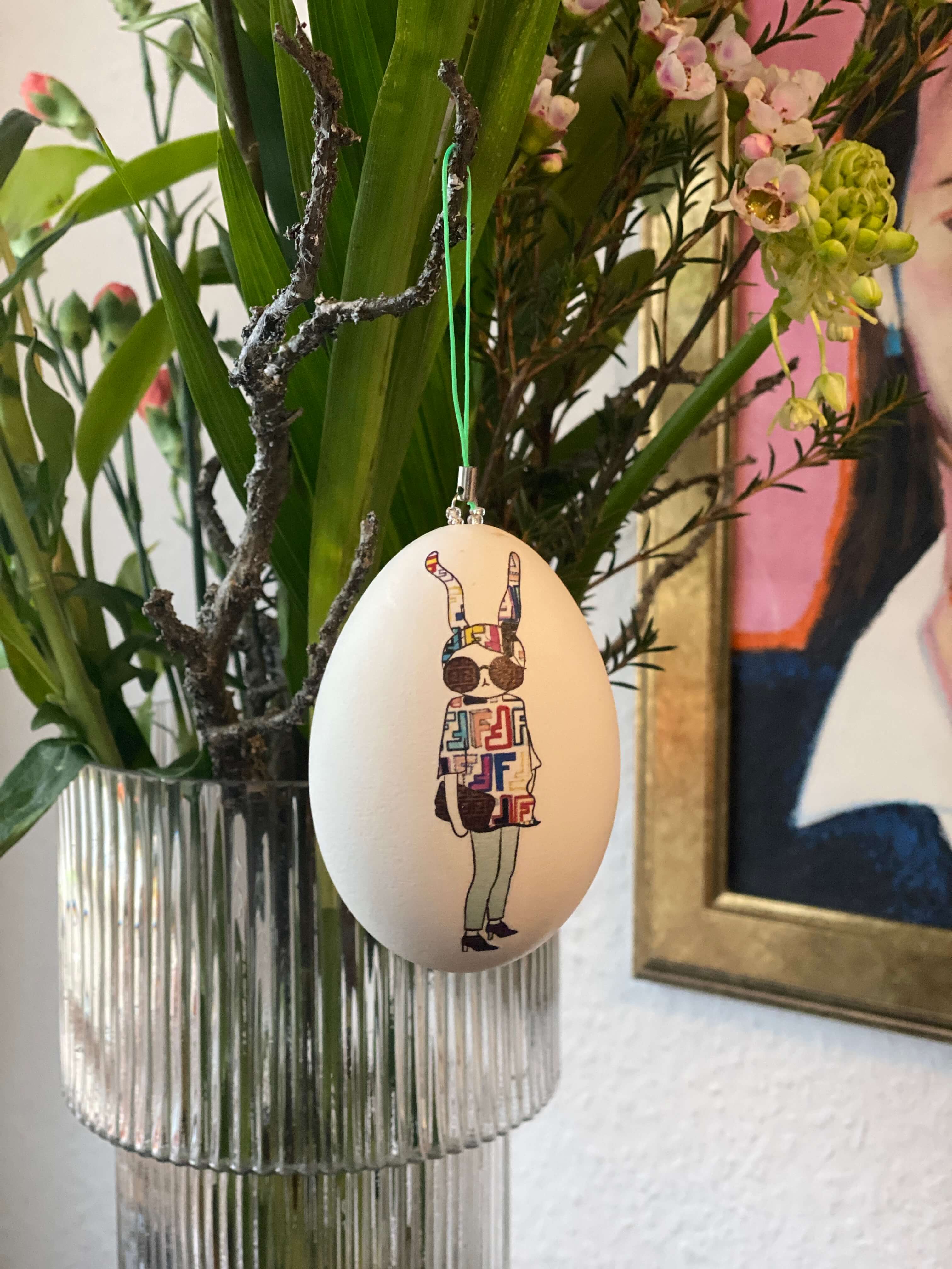 Osterdekoration ei-nzigartig Gänseeier