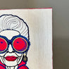 Holzbild ei-nzigartig Iris Apfel