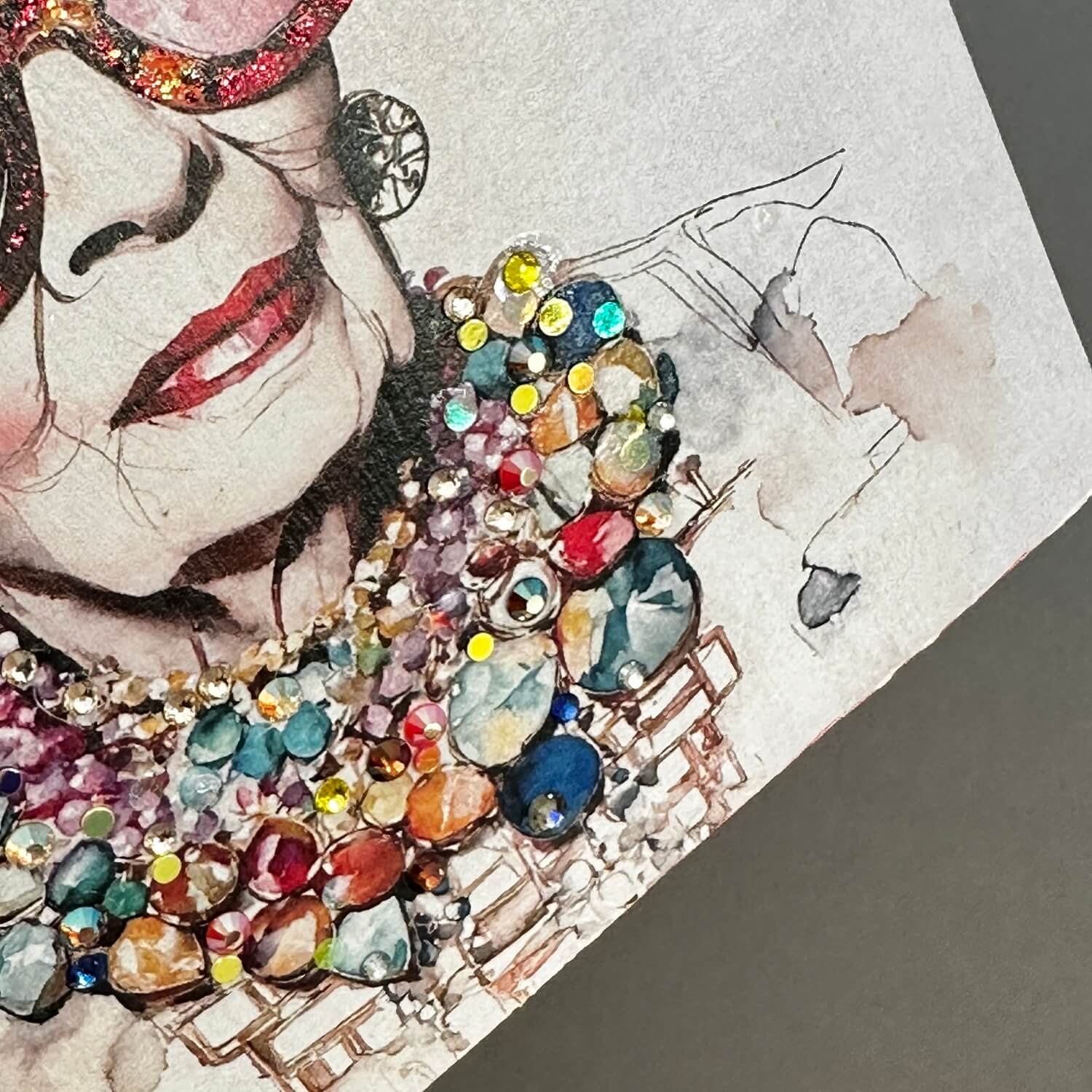 Holzbild ei-nzigartig Iris Apfel