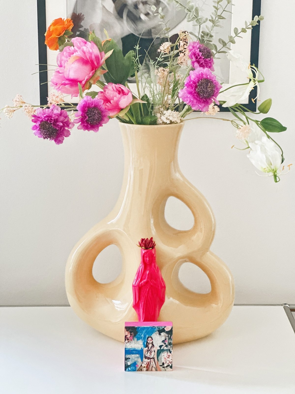 Handveredeltes Deko - Objekt: ART WOOD N°03 "Peony Punk", Edition: THE SECRET FLORA von ei - nzigartig