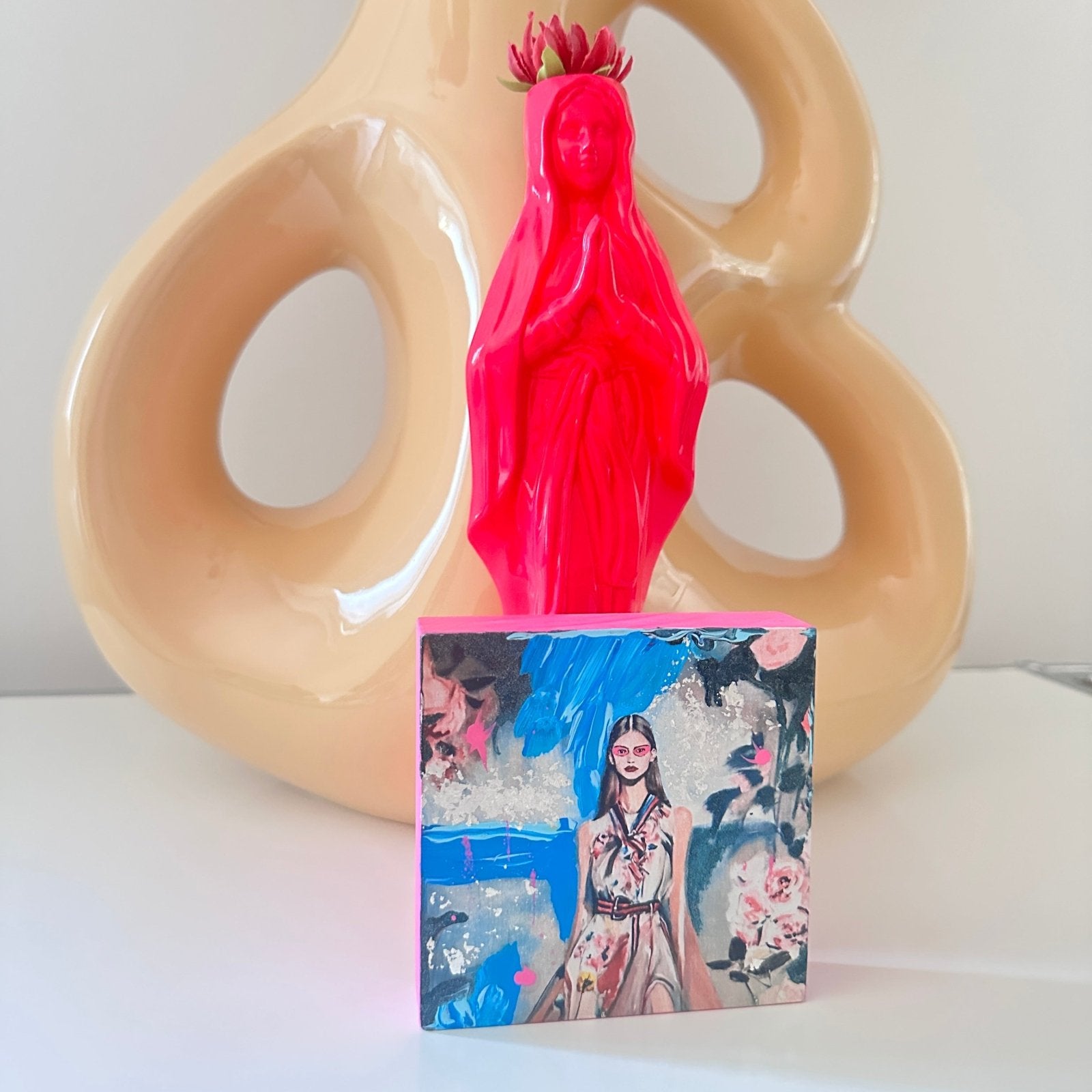 Handveredeltes Deko - Objekt: ART WOOD N°03 "Peony Punk", Edition: THE SECRET FLORA von ei - nzigartig