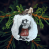 Handveredeltes Deko - Objekt: Auster "Frozen Pinguini" X - Mas Glamdeko von ei - nzigartig