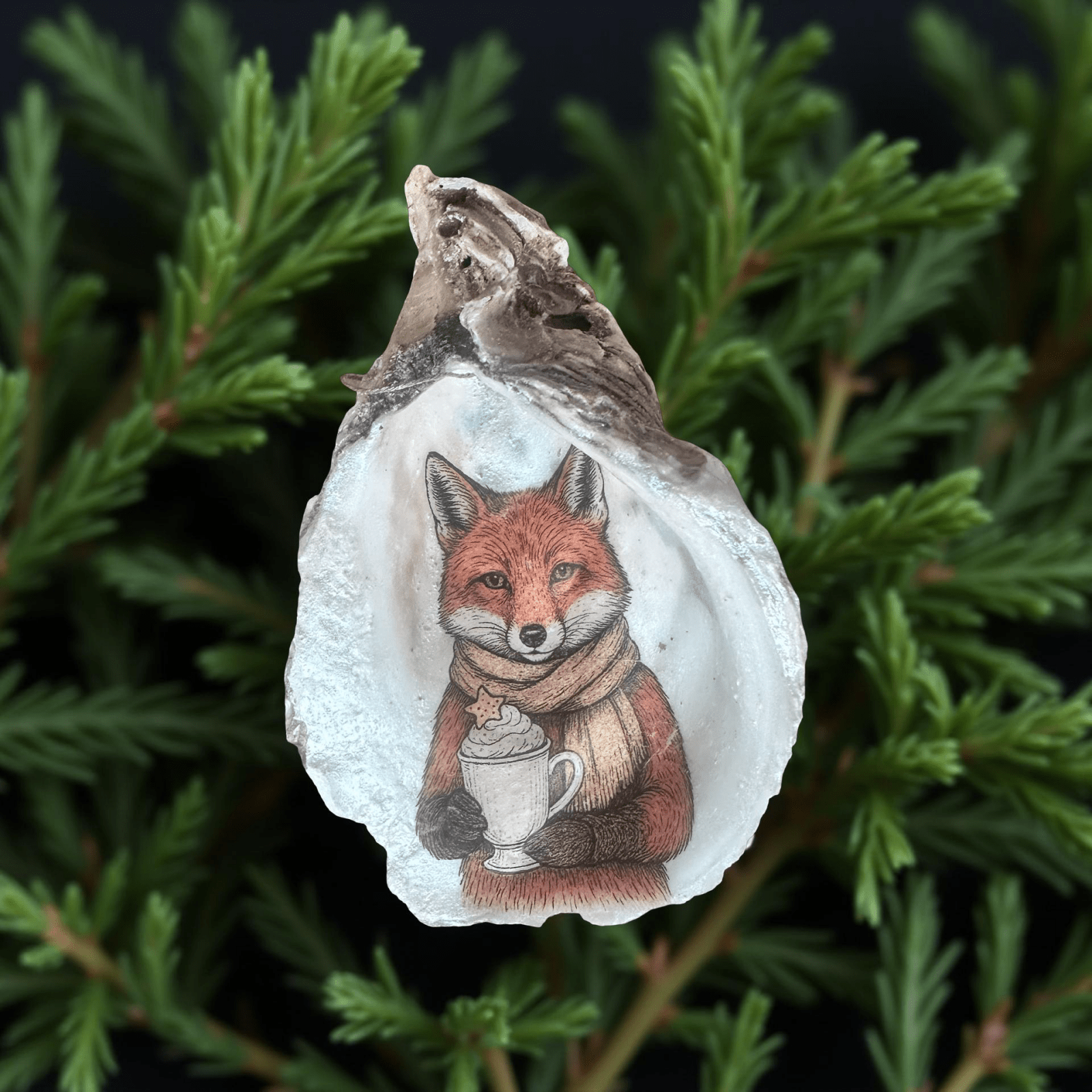 Handveredeltes Deko - Objekt: Auster "Hot Fox" X - Mas Glamdeko von ei - nzigartig