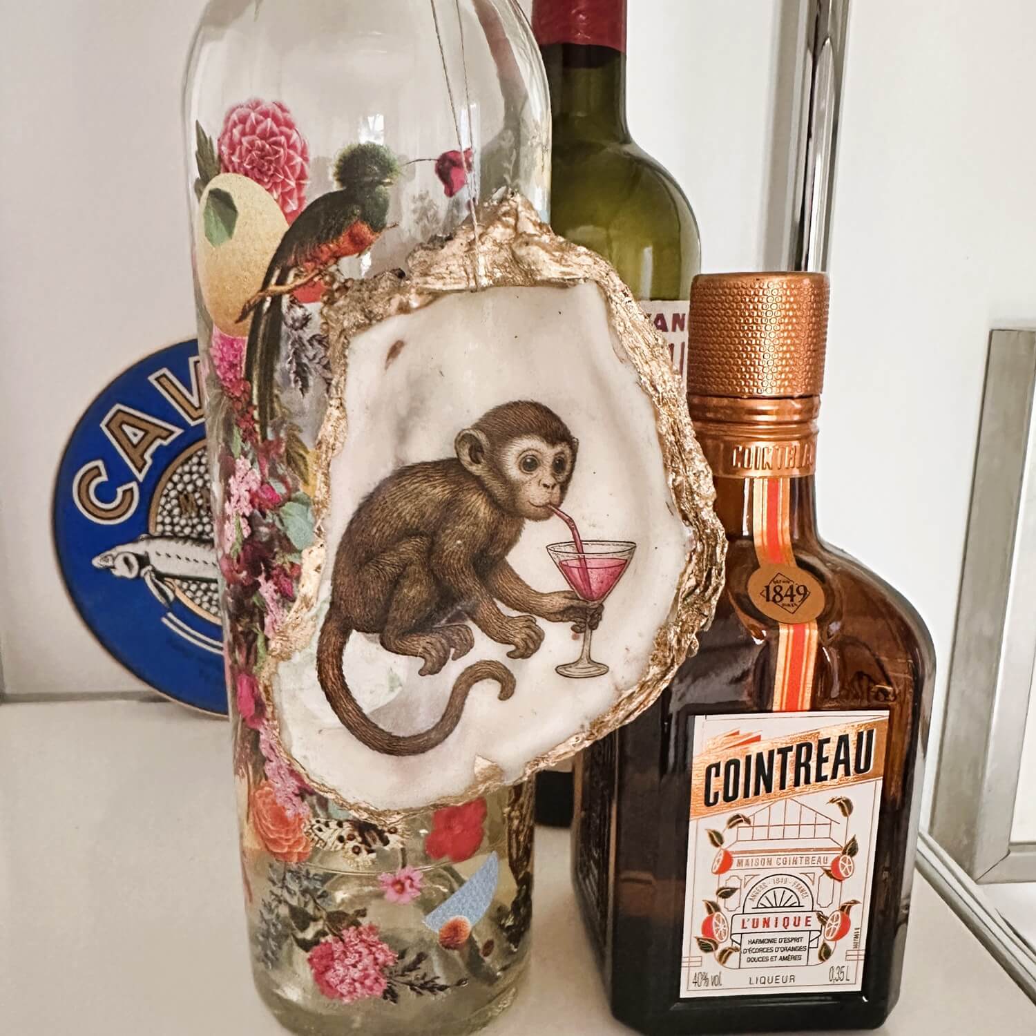 Handveredeltes Deko - Objekt: Auster "Monkey Tropicana" Kunst - Muschel mit Gold oder Perlmutt von ei - nzigartig