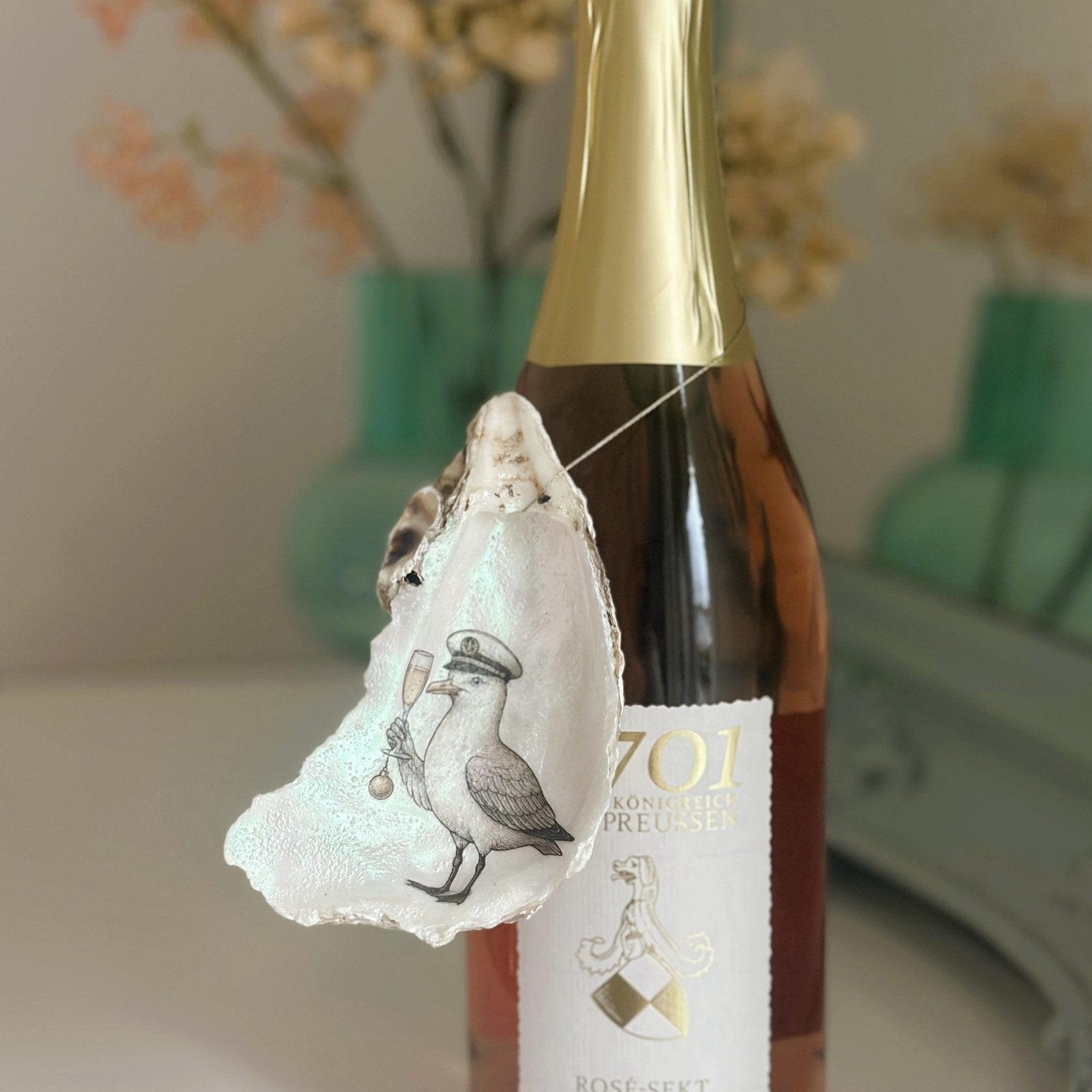 Handveredeltes Deko - Objekt: Auster "Sylt Spritz" X - Mas Glamdeko von ei - nzigartig