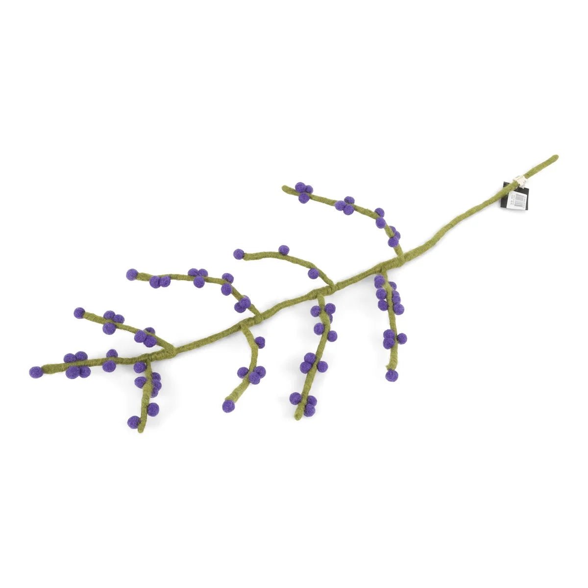 Handveredeltes Deko - Objekt: Blaubeeren Zweig aus Filz von Gry & Sif, 60 cm von ei - nzigartig