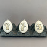 Handveredeltes Deko - Objekt: Breakfast Bunnies, 3er Set Gänseeier von ei - nzigartig