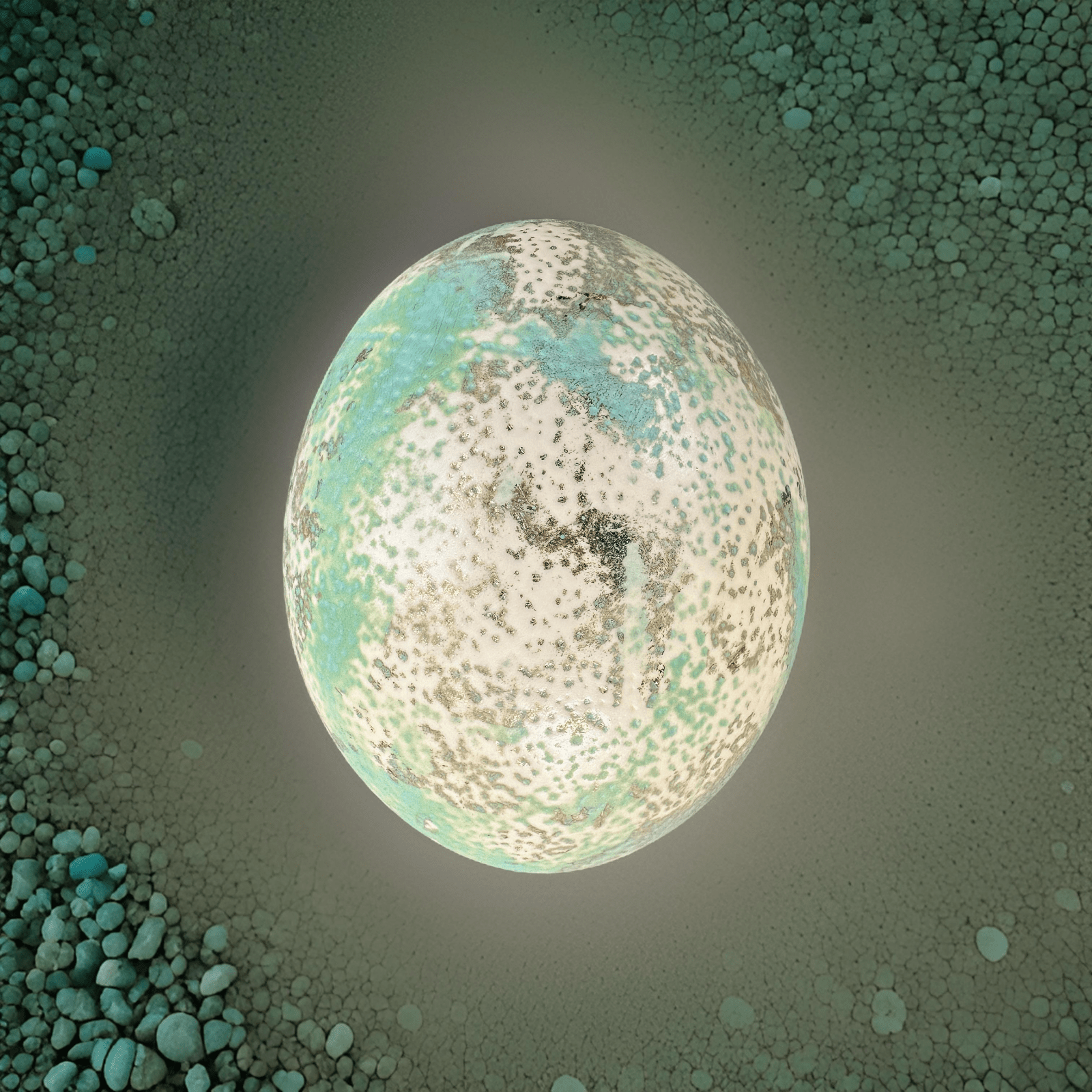 Handveredeltes Deko - Objekt: Ei - Objekt N°10: Verdigris von ei - nzigartig