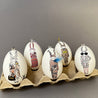 Handveredeltes Deko - Objekt: Fashion - Eggs, gemischte Pastelle (Glam) 5er Set Gänseeier von ei - nzigartig