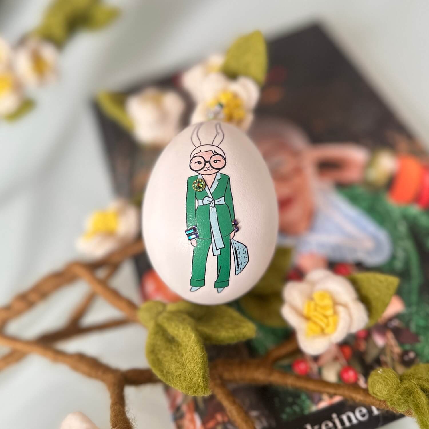 Handveredeltes Deko - Objekt: Gänseeier "Eggspress Yourself", 5er Set von ei - nzigartig