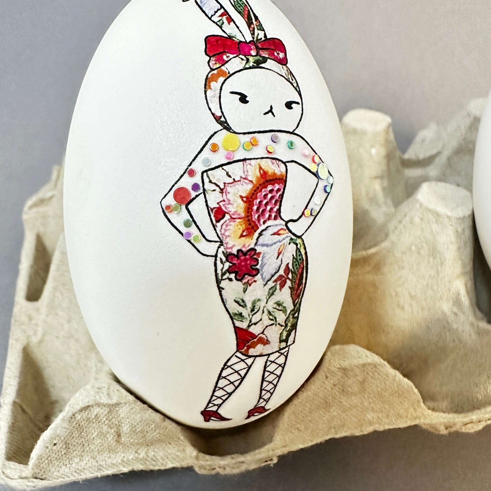 Handveredeltes Deko - Objekt: Gänseeier: Eggtro (Glam) 3er Set von ei - nzigartig