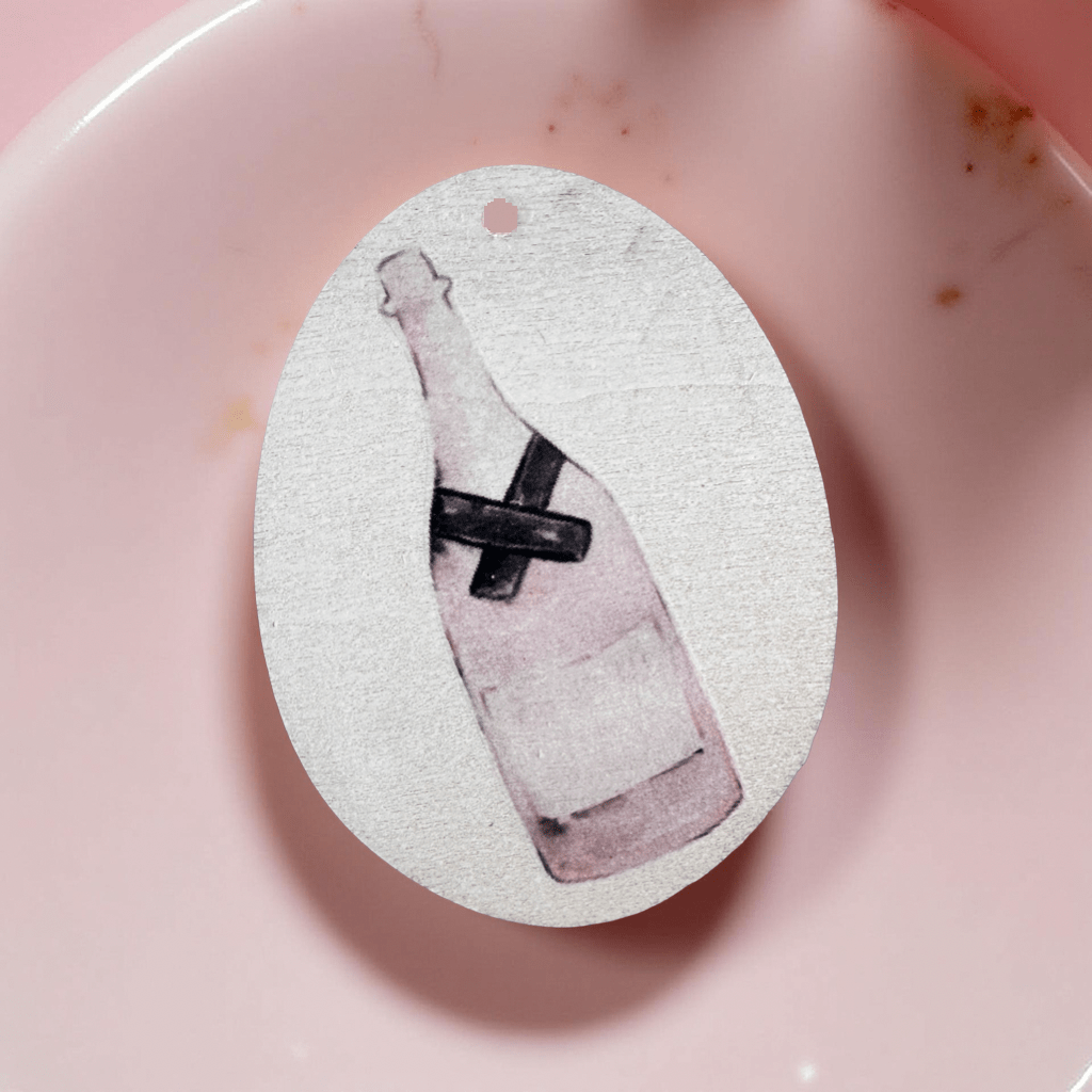 Handveredeltes Deko - Objekt: Holz - Anhänger „Pink Möt" von ei - nzigartig