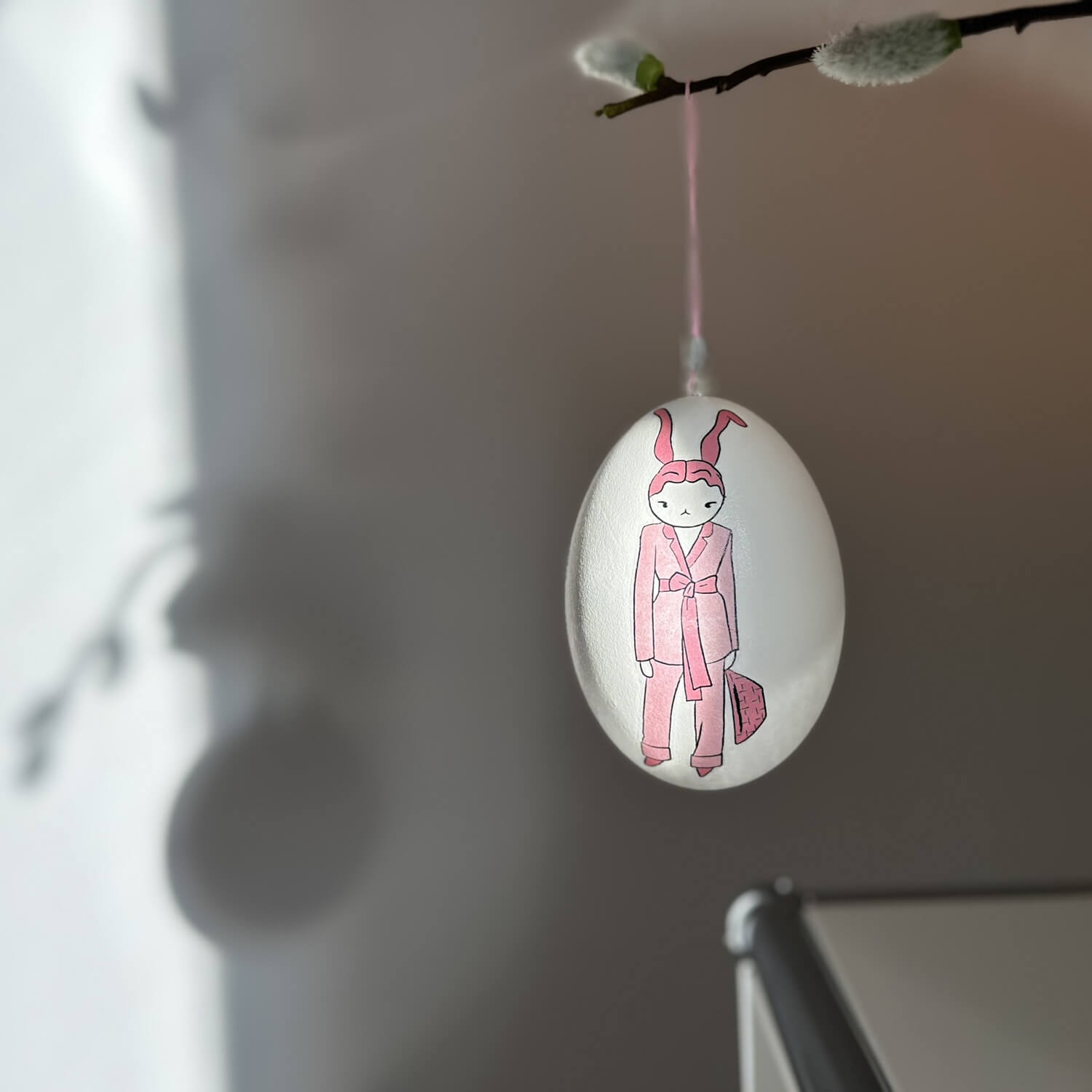 Handveredeltes Deko - Objekt: Kirschblüten Rosa, 5er Set Gänseeier von ei - nzigartig