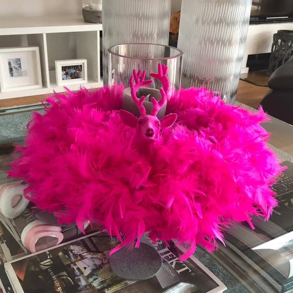 Handveredeltes Deko - Objekt: Königsfeder - Kranz, Pink, unterschiedliche Größen von Drosselbart - Design von ei - nzigartig
