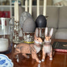 Handveredeltes Deko - Objekt: Laufender Osterhase zum Füllen, braun von ei - nzigartig