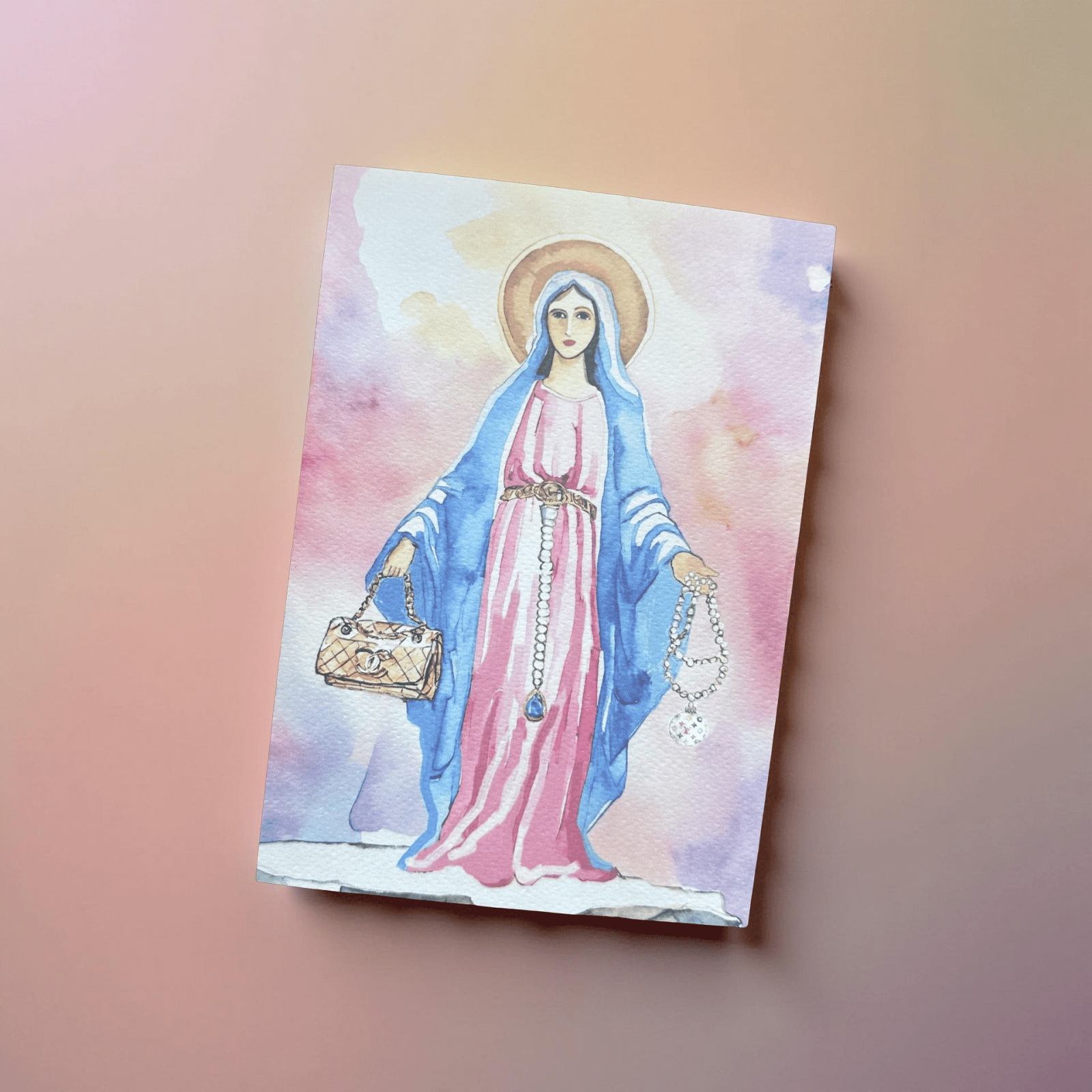 Handveredeltes Deko - Objekt: Madonnista – Kunstkarte in A5 von ei - nzigartig