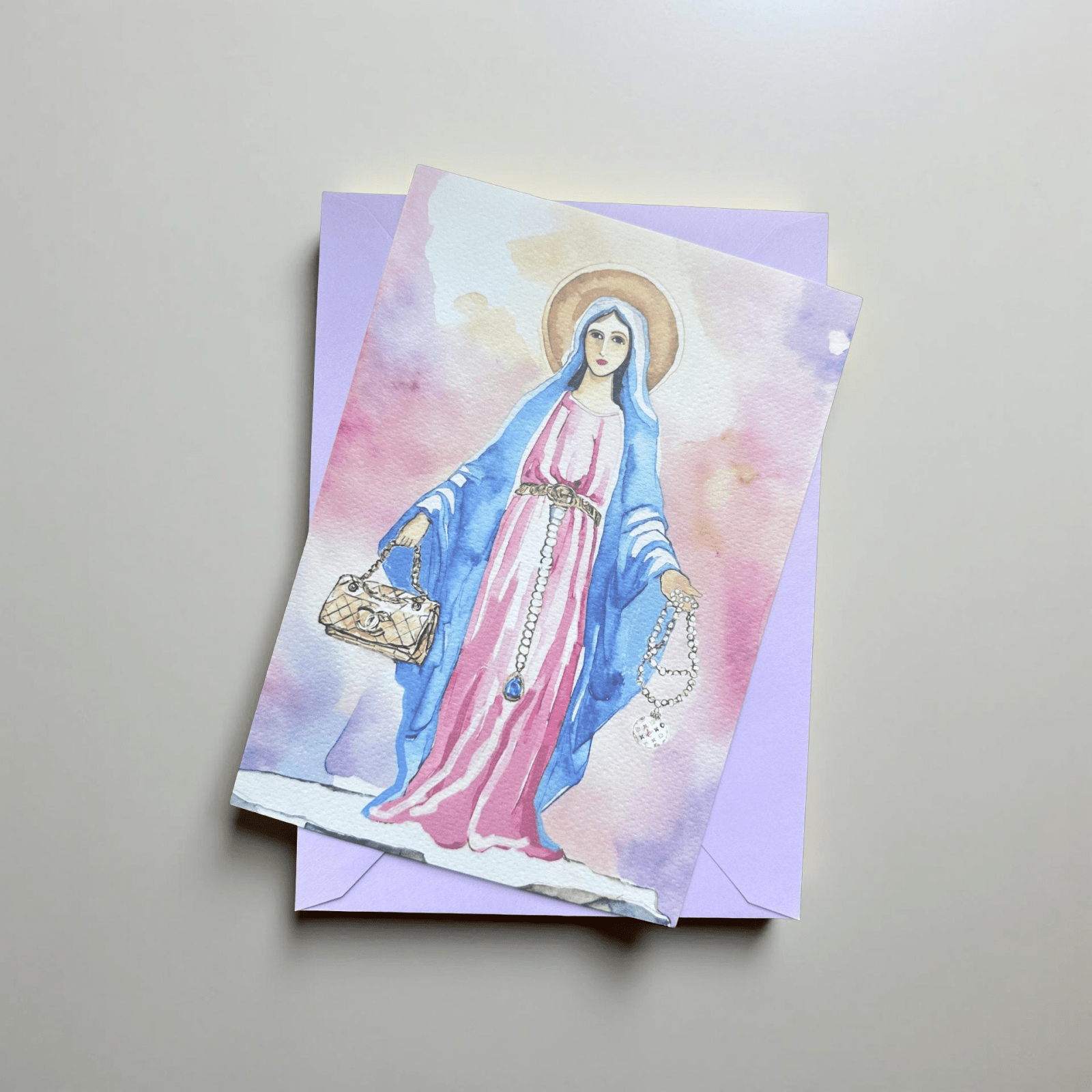 Handveredeltes Deko - Objekt: Madonnista – Kunstkarte in A5 von ei - nzigartig