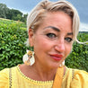 Handveredeltes Deko - Objekt: Muschel - Ohrringe "Frida goes Amalfi ", 2 Farben & 2 Größen von ei - nzigartig