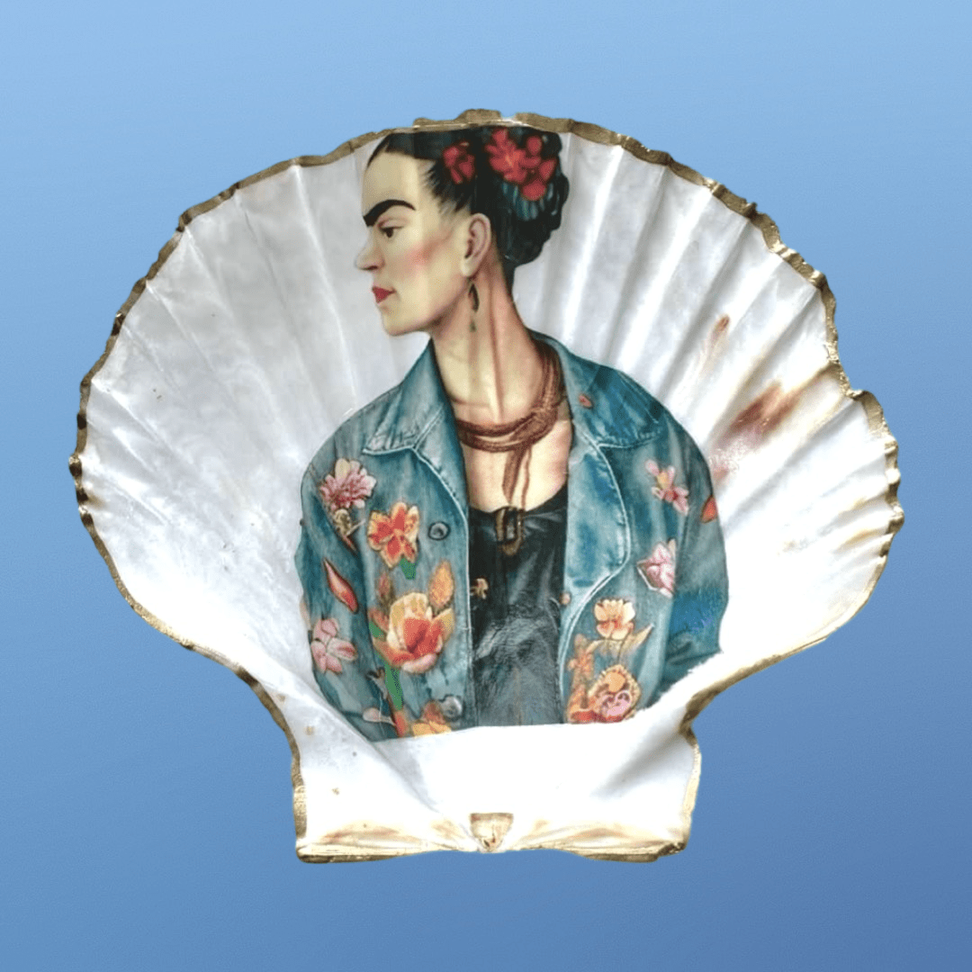 Handveredeltes Deko - Objekt: Muschel - Schale "Denim Frida", 2 Größen von ei - nzigartig