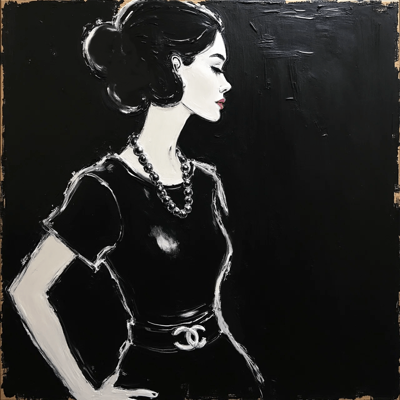 Handveredeltes Deko - Objekt: N°10 "Mlle Elisa", Mini - Artwork auf Holz von ei - nzigartig