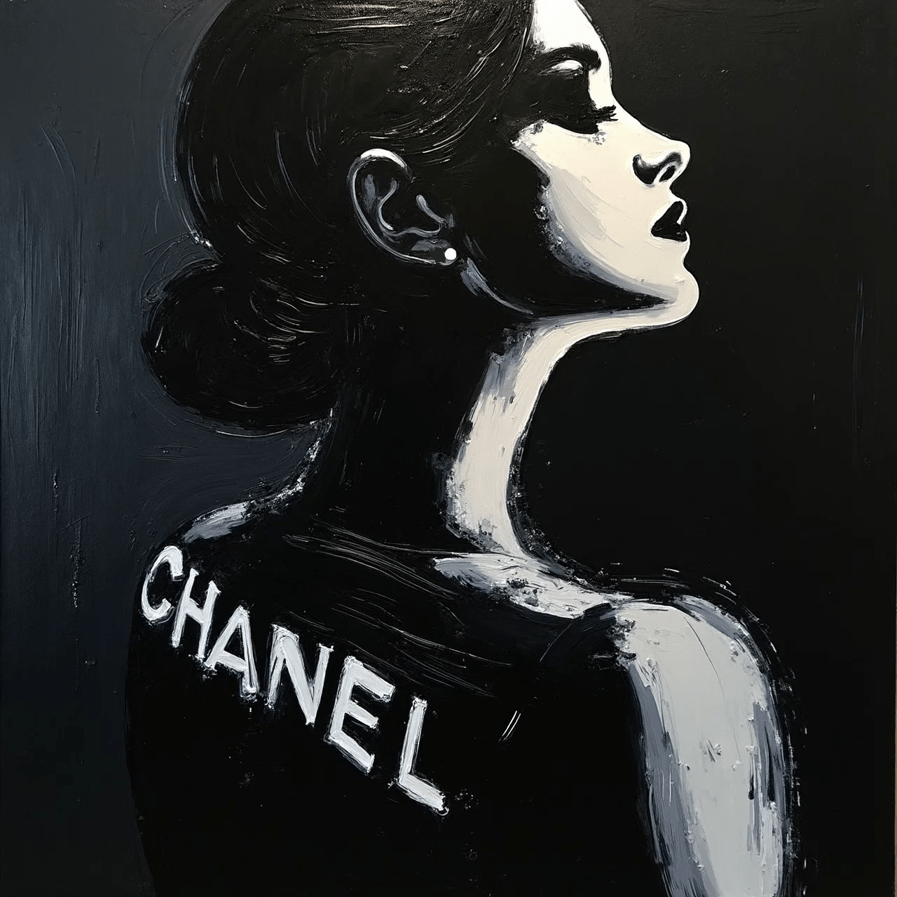 Handveredeltes Deko - Objekt: N°11 "Mlle Naomi", Mini - Artwork auf Holz von ei - nzigartig