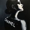 Handveredeltes Deko - Objekt: N°11 "Mlle Naomi", Mini - Artwork auf Holz von ei - nzigartig