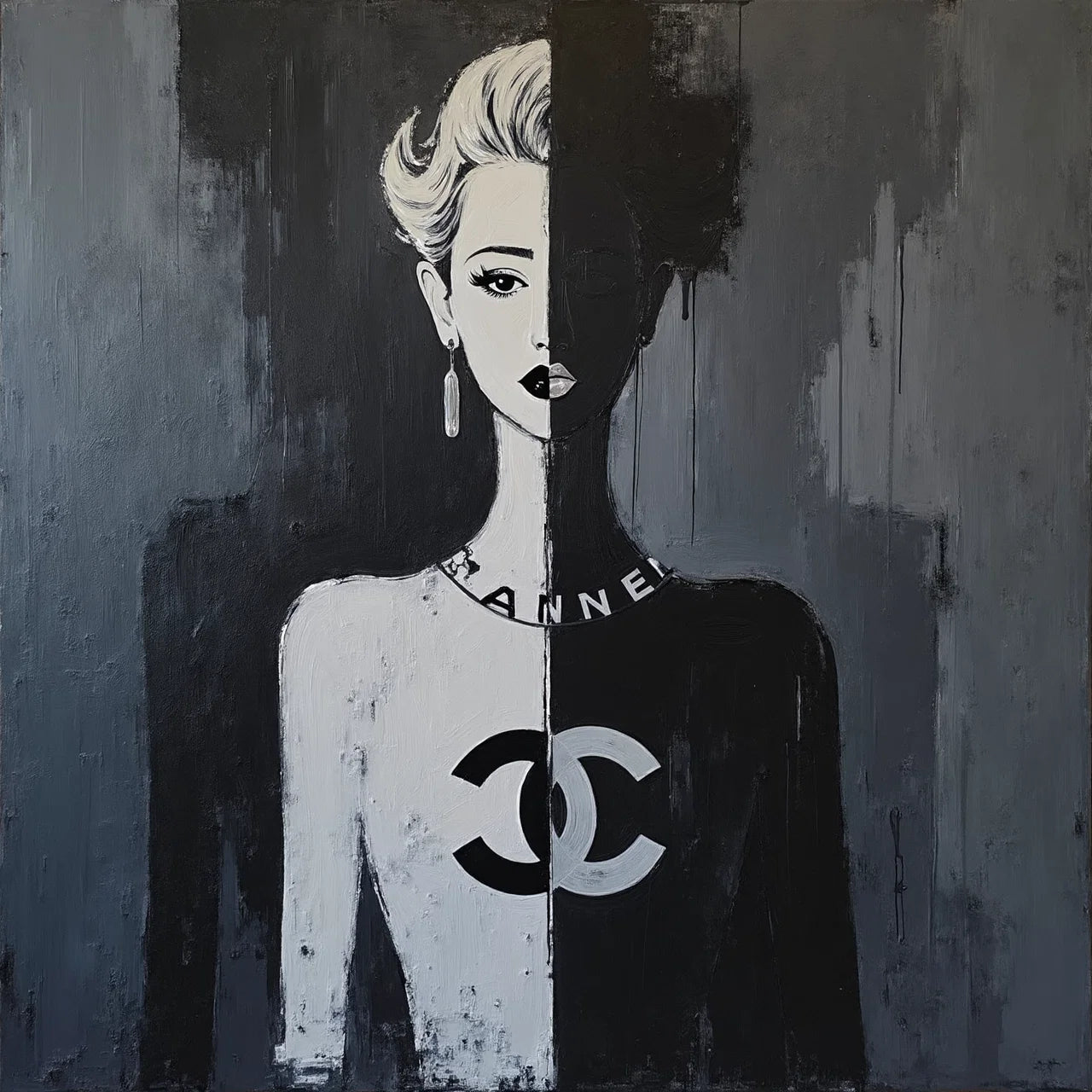 Handveredeltes Deko - Objekt: N°3 "Mlle Lisa", Mini - Artwork auf Holz von ei - nzigartig