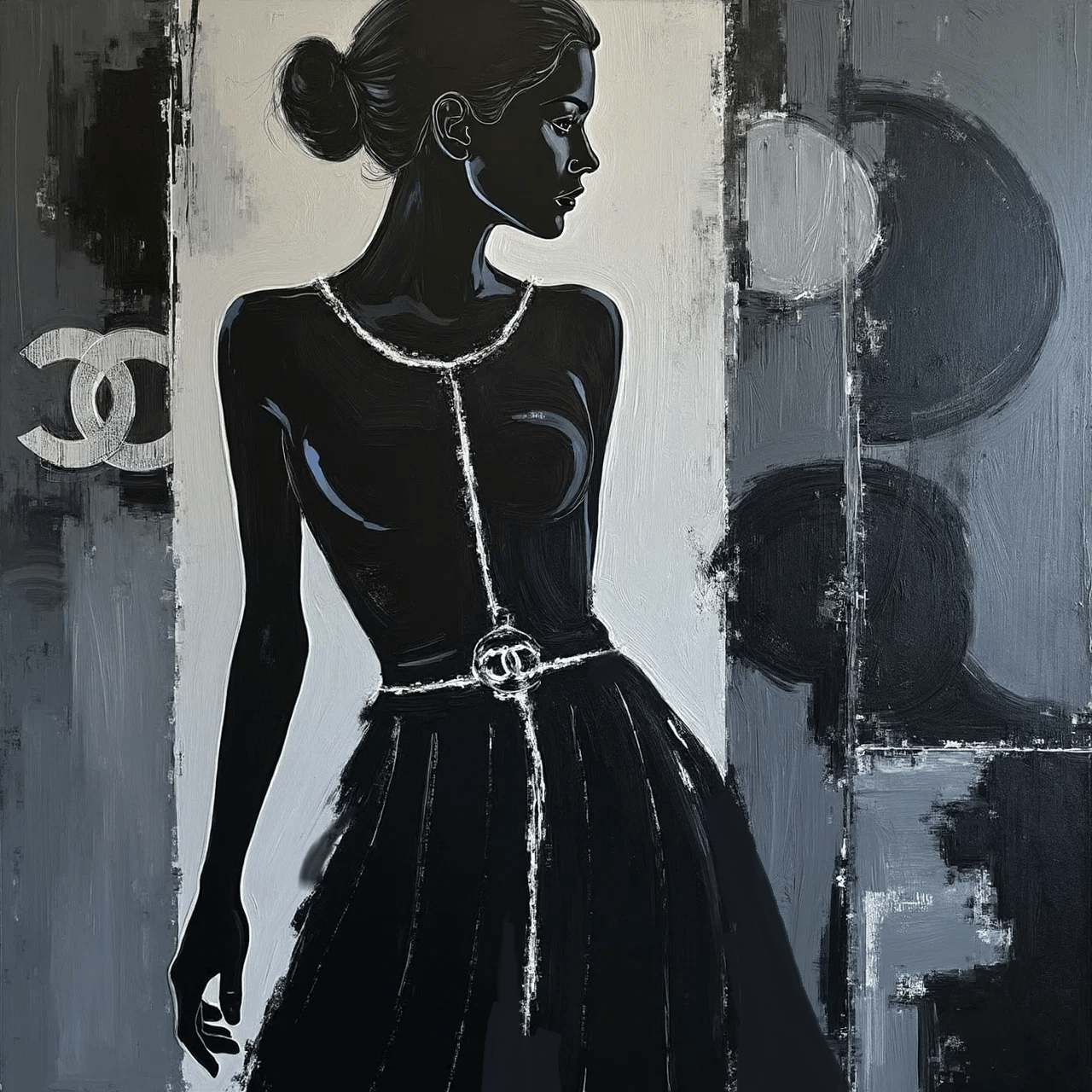 Handveredeltes Deko - Objekt: N°5 "Mlle Vivi", Mini - Artwork auf Holz von ei - nzigartig
