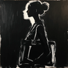 Handveredeltes Deko - Objekt: N°9 "Mlle Margot", Mini - Artwork auf Holz von ei - nzigartig