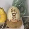 Handveredeltes Deko - Objekt: Nanduei: "Frida goes Amalfi", Glam, inkl. Draht - Donut von ei - nzigartig