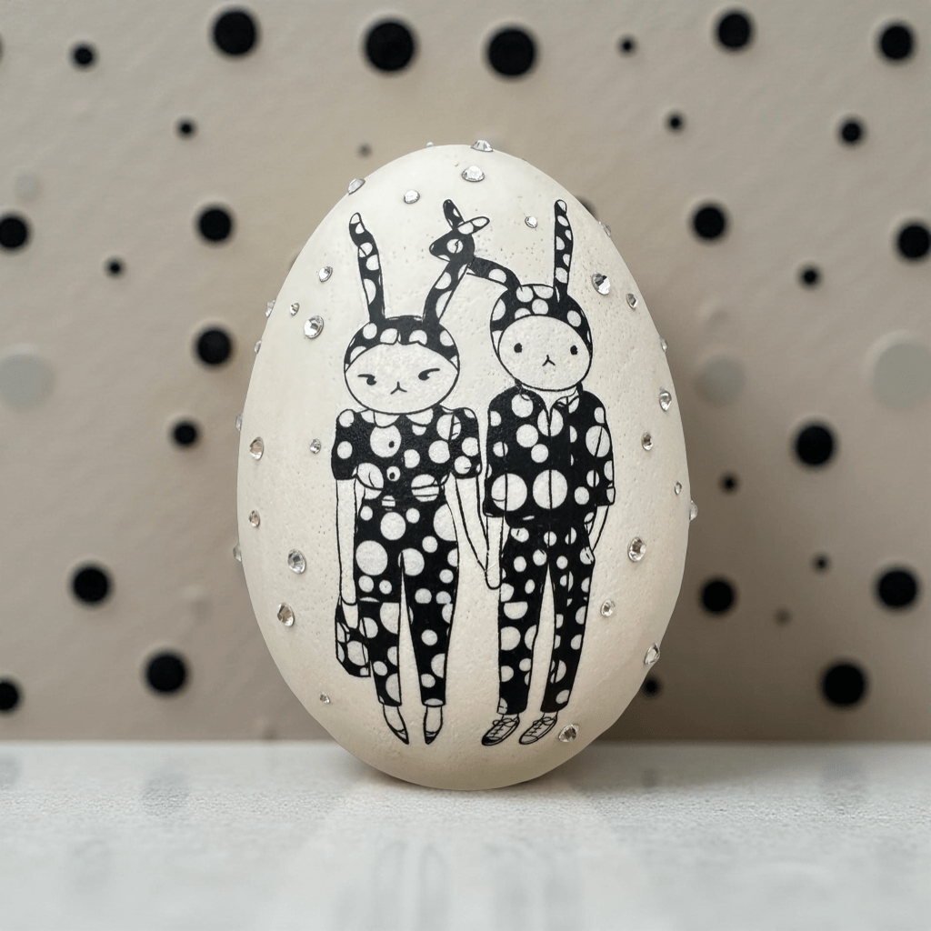 Handveredeltes Deko - Objekt: Nanduei: "In love with Dots", Basic & Glam von ei - nzigartig