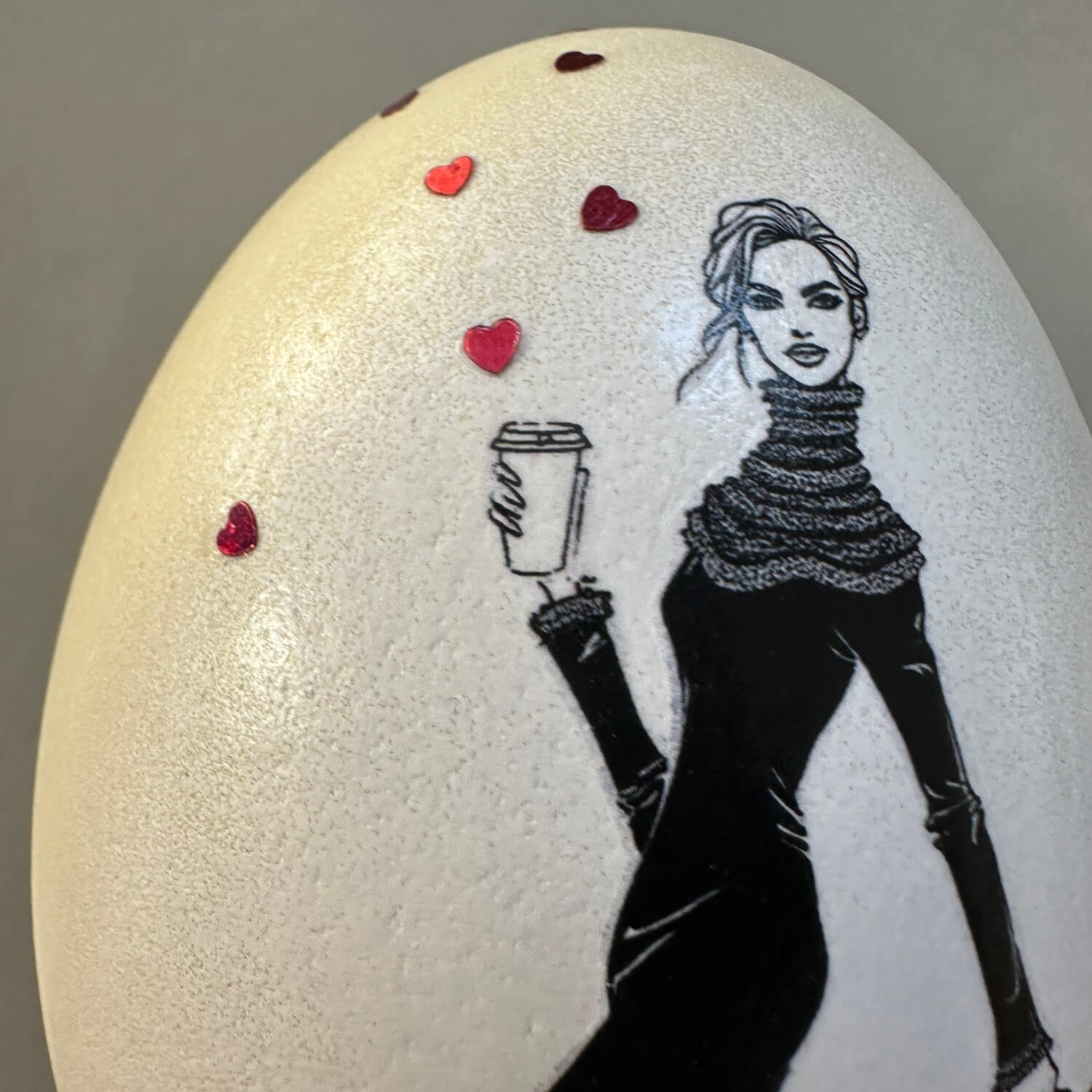 Handveredeltes Deko - Objekt: Nanduei: "Valentine to go", Basic & Glam, Black & White Edition von ei - nzigartig