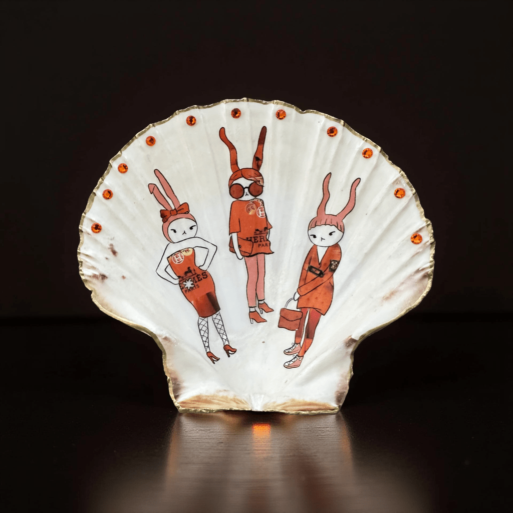 Handveredeltes Deko - Objekt: Schmuck - Schale "Orange - Style Trio", 2 Größen und Kantenvarianten von ei - nzigartig