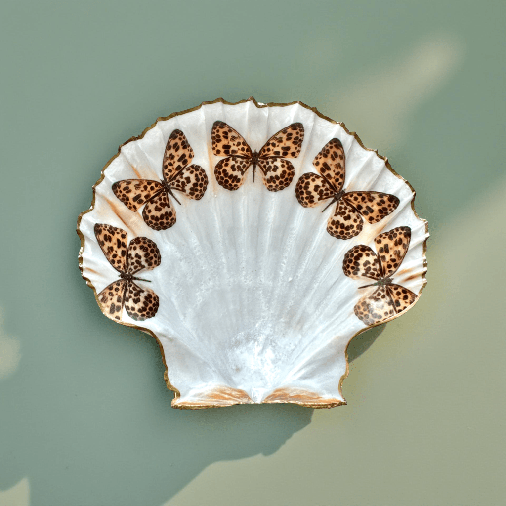 Handveredeltes Deko - Objekt: Sized Set Muschel - Schalen "Dolce Leo" (3 - teilig) 2 Kantenvarianten von ei - nzigartig