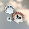 Handveredeltes Deko - Objekt: Sized Set Muschel - Schalen "Nightfly" (3 - teilig) 2 Kantenvarianten von ei - nzigartig