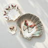 Handveredeltes Deko - Objekt: Sized Set Muschel - Schalen "Supreme Butterfly" (3 - teilig) 2 Kantenvarianten von ei - nzigartig