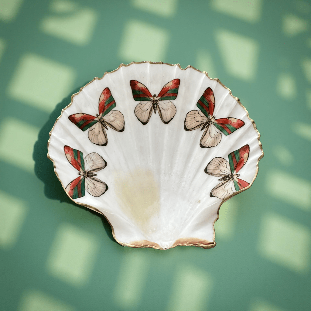Handveredeltes Deko - Objekt: Sized Set Muschel - Schalen "Supreme Butterfly" (3 - teilig) 2 Kantenvarianten von ei - nzigartig