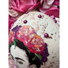 Handveredeltes Deko - Objekt: Straußenei "Frida & Flowers": mit Straß, Cabochons und Metallflakes von ei - nzigartig