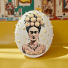 Handveredeltes Deko - Objekt: Straußenei "Frida goes Amalfi", Glow, inkl. Federkranz von ei - nzigartig