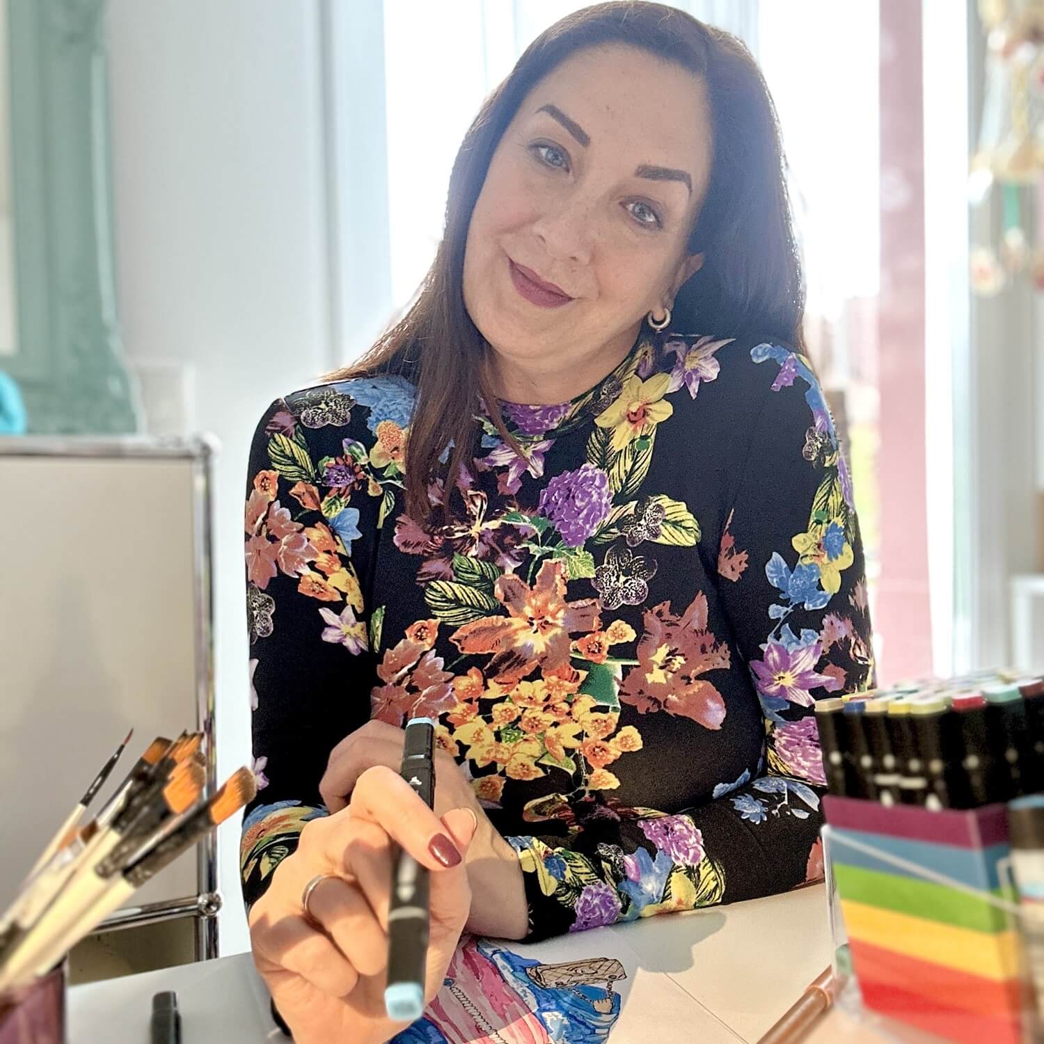 Handveredeltes Deko - Objekt: Straußenei "Iris Aquarell", Basic & Glam von ei - nzigartig