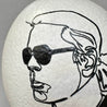Handveredeltes Deko - Objekt: Straußenei "Karl" Black & White Edition von ei - nzigartig
