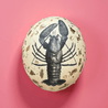 Handveredeltes Deko - Objekt: Straußenei "Lobster Luxe": mit Strass & Metallflakes von ei - nzigartig
