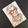 Handveredeltes Deko - Objekt: XL Postkarte/ Miniposter: Iris Aquarell DIN A5 von ei - nzigartig